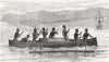 YORKS. Natives of York Island, New Guinea, Canoe 1883 old antique print