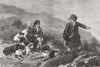 SCOTLAND. Awaiting guns 1855 old antique vintage print picture