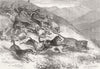 INDIA. Leopard hunt with foxhounds, Ootacamund 1869 old antique print picture