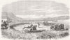 CHILE. Horse-treading & Steam-threshing corn 1869 old antique print picture
