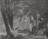ROMANCE. Sunny moments 1860 old antique vintage print picture
