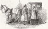 CARRIAGES. Exterior of cab, with index 1847 old antique vintage print picture