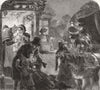SOCIETY. Visit to folk, Christmas Eve 1864 old antique vintage print picture