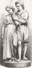 ROMANCE. Paul & Virginia, sculptured by Durham  1868 old antique print picture