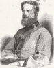 SOMT. John Barham Carslake, Lt 5th Somersets 1868 old antique print picture
