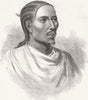 ETHIOPIA. Dejajmatch Kassai, ruler of Tigray 1858 old antique print picture