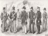 USA. Officers & Marines of ship Susquehanna 1857 old antique print picture
