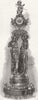 DECORATIVE. 2 female figures holding clock, Viot 1867 antique print