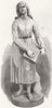 PORTRAITS. The blind girl reading 1867 old antique vintage print picture