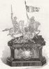 SUSSEX. Goodwood cup. Death of Harold 1867 antique vintage print picture