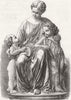 DECORATIVE. Group, marble, La Mere 1867 old antique vintage print picture