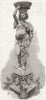 DECORATIVE. Majolica figure of Negress 1867 old antique vintage print picture