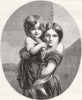 YORKS. Two Yorkshire Bairns 1865 old antique vintage print picture
