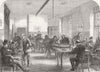 BROADMOOR. Lunatic asylum. Day-room, male patients 1867 old antique print