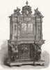 DECORATIVE. Sideboard by Fourdinois 1867 old antique vintage print picture