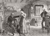 CHRISTMAS. Reconciliation, Clapperclaw cottage 1868 old antique print picture
