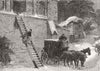 LANDSCAPES. Miss Canham eloping from barn 1868 old antique print picture