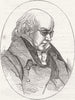 PORTRAITS. The late M Beranger 1857 old antique vintage print picture