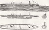 RUSSIA. Torpedo boat built, St Petersburg c1868 old antique print picture