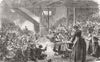 LONDON. Dinner-time, Clare-market Ragged School 1869 old antique print picture
