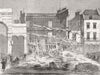 ISLINGTON. Collapse, 3 Wheatsheaves pub, Upper St 1863 old antique print