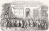 LONDON. Publication of war Gazette, St Martin's Lane 1854 old antique print