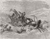 RUSSIA. Hunting wolves in Russia 1860 old antique vintage print picture