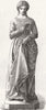 DECORATIVE. Letter, marble statuette 1865 old antique vintage print picture