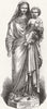 BIBLE. Virgin & child, Plaster group 1865 old antique vintage print picture