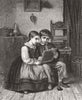 FAMILY. Fraternal help 1865 old antique vintage print picture