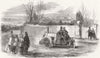 BUCKINGHAM. Steam-car, Rickett, castle foundry 1860 old antique print picture