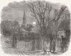 SINGING. Carol singing in the country 1848 old antique vintage print picture