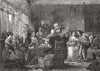 SOCIETY. Wedding village-time of restoration 1848 old antique print picture