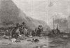 FAMILY. Susses Nichtsthun 1848 old antique vintage print picture