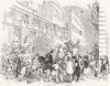 ITALY. Carnival, Rome. maskers & shower of Confetti 1848 old antique print