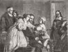 KINGS. Charles 1st taking leave of his family 1859 old antique print picture