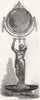DECORATIVE. Mirror, by Servant 1867 old antique vintage print picture