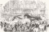 ITALY. Horse-race, corsa, Florence 1857 old antique vintage print picture
