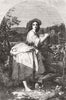 PRETTY LADIES. The village stile 1855 old antique vintage print picture