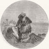 FRANCE. Muscle gatherers, French coast 1847 old antique vintage print picture