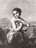 PRETTY LADIES. Alian girl at a fountain 1855 old antique vintage print picture