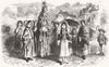 HUNTINGDONSHIRE. May Queen & her garland, Glatton 1857 old antique print