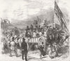 SOCIETY. Peace celebration-Country visitors 1856 old antique print picture