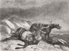 DEER. Deer-stalking, the dying stag 1856 old antique vintage print picture