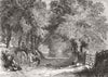LANDSCAPES. Roger De Coverley with Gipsies 1845 old antique print picture