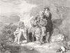 IRELAND. Irish mendicants 1845 old antique vintage print picture