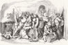 TEMPLES. Firing & sacking of Synagogue 1857 old antique vintage print picture