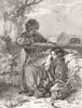 CHILDREN. Simon and Iphigenia 1856 old antique vintage print picture