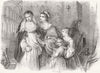 CLERGY. Fine arts. visit to nun 1846 old antique vintage print picture