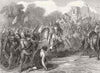 RICHARD II. Appeal to mob after Wat Tyler's death 1846 old antique print